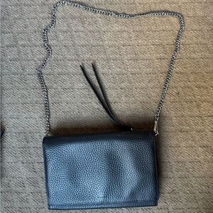 All Saints Black Leather Chain Bag